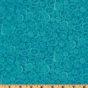  44 Wide Oh Hoppy Days Cicles Turquoise Fabric By The 