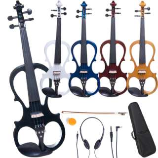 NEW SOLIDWOOD ELECTRIC SILENT STYLE 1 VIOLIN~5 COLORS  