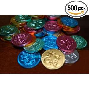 Mardi Gras Milk Chocolate Coins   Chocolate Doubloons   500pcs:  