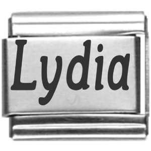  Lydia Laser Name Italian Charm Link Jewelry