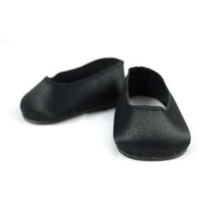  Black Satin Slip Ons for American Girl Dolls and 18 Inch 