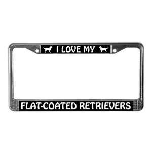  I Love My Flat Coated Retrievers License Frame Pets 