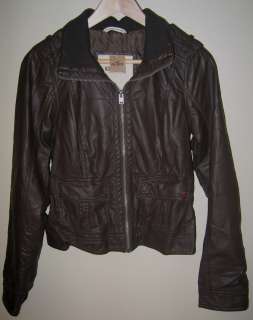 NEW Hollister Womens Whispering Sands Faux Leather Brown Jacket   by 
