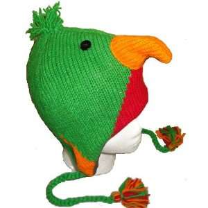  Hat Animal Character 100% Wool with Fleece parrot 