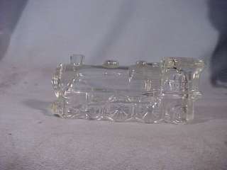 GLASS TRAIN ENGINE CANDY CONTAINER NO 1028 ON ENGINE  