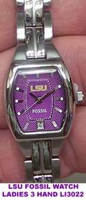 LSU Tigers Fossil Charm Bracelet Watch LI2963 New  