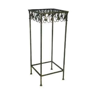  Square Plant Stand Set of 2 Large   Antique Gold: Patio 