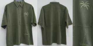 New Mens Palm Embroidered Sewn Hawaiian Casual Tropical Shirts Button 