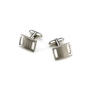  Cufflinks Brushed Silver Slotted (1 per order) Personalized 