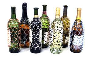 2pc Beaded decorative wine or champagne Bottle covers  