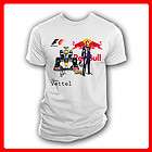 Formula 1 Sebastian Vettel Red Bull Racing F1 White T shirt Tee S M L 