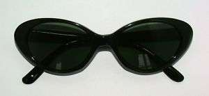 New Vintage 90s Black Cat Eye Sunglasses 60s Revival Hepburn  