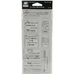  Fiskars Simple Thoughts Clear Epoxy Quote Stickers, Great 