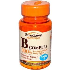  Sundown Naturals  Vitamin B Complex, 100% RDA, 60 tablets 