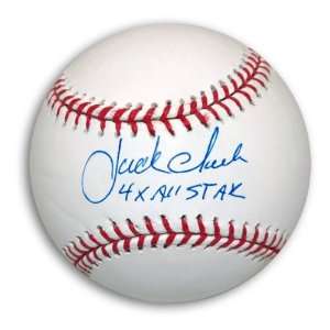  Jack Clark Autographed Ball   with 4X All Star 