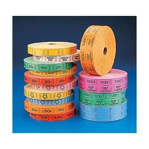   25 Cents Single Roll Tickets (2000 tickets)   Bulk Toys & Games