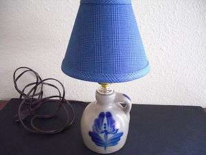 Beaumont Bros Pottery Salt Glazed Stoneware Lamp Blue  
