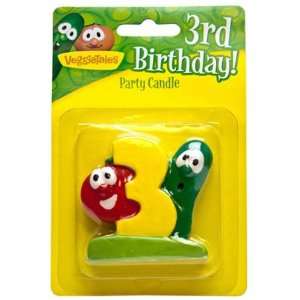  Veggie Tales Number 3 Birthday Candle