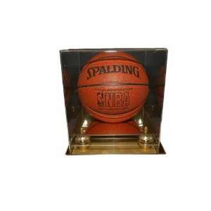  Basketball Display Case   Gold Risers