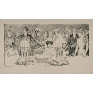 RARE 1901 Charles Dana Gibson Wedding Bride Party Print   Original 