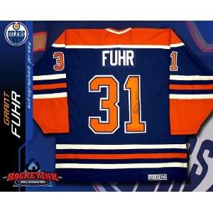Grant Fuhr Edmonton Oilers Blue CCM Replica Jersey   NHL Replica Adult 