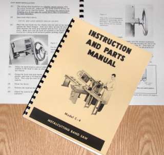 DoALL Model C 4 Horizontal Band Saw Instruction & Parts Manual C4 0269 