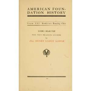  American Foundation History Unknown Books