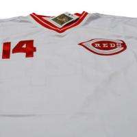 Reds #14 Pete Rose 1981 Vintage White Jersey Sz LG  