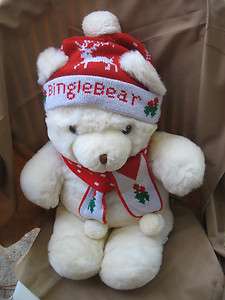   Bingle Bear Large Maison Blanche Christmas Hat Scarf White Mr Bingle