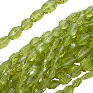  Green Peridot Gem Beads 5 8mm Faceted Ovals / 14 Inch 