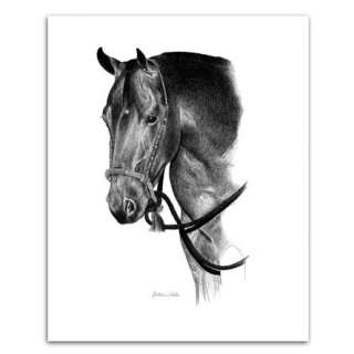   QUARTER HORSE ART western bosal pencil portrait GORGEOUS artist signed