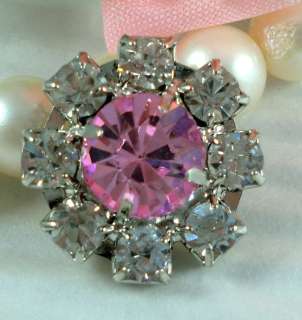 Clear/Pink Crystal/Rhinestone Buttons N036  