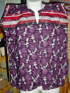 Seminole indian shirt purple red sleeveless  