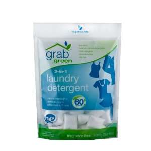  GrabGreen Laundry Detergent, Biggie Pouch, 60 Loads, 2.4 