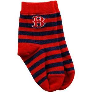  MLB Boston Red Sox Infant Red Navy Blue Rugby Socks 