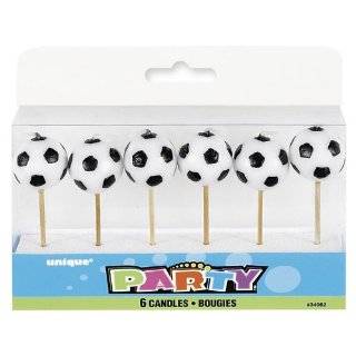 Soccer Ball Pick Candles 6 Count