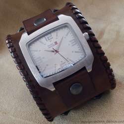 Leather Cuff Watch Custom Vintage Bracelet Depp StyleNY  
