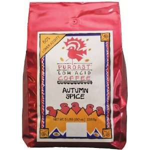   Low Acid Coffee Low Acid Autumn Spice Grind Whole Bean, 5 Pound Bags