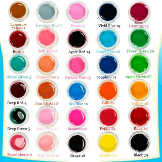 60 Pots Nail Art Mix Pure/Solid & Glitter Colours UV
