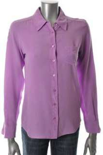 Equipment NEW Button Down Shirt Purple Silk Embellished Top S  