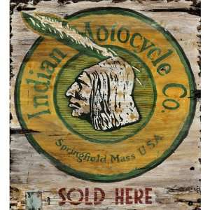  Indian Motorcycle Company Wood Sign Small: Patio, Lawn 