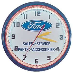   20 Inch Ford Sales & Service Neon Clock  