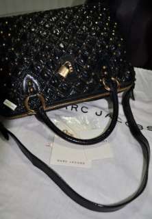   Rio Quilted Studded Black Bag Purse Satchel Stardust Authentic  