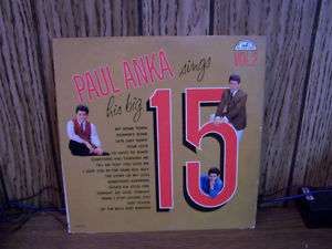 Paul Anka   Sings His Big 15 Vol. 2 Mono lp 1961  