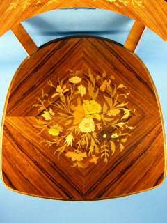 Marquetry Design Italian Wood Inlay Inlaid Multi Game Table 4 Chairs 