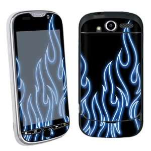   Protection Decal Skin Blue Neon Flames Cell Phones & Accessories
