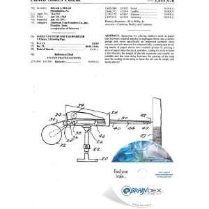  NEW Patent CD for SHEET COUNTER AND TAB INSERTER 