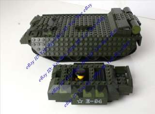   War II 2 Army military green Camouflage armed tanks 320 bricks 2 figs
