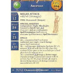  Dungeons and Dragons Miniatures Archmage Epic Stat Card 