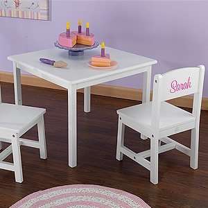  Personalized Kids Table and Chair Set   White
